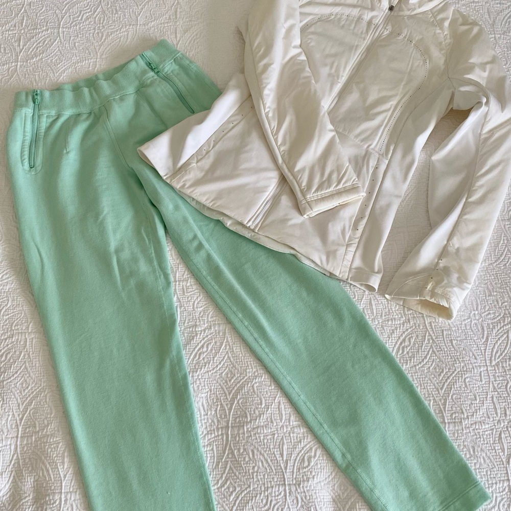 Lululemon lounge pants! Lovely mint green color, soft cotton, great fit! Size 4